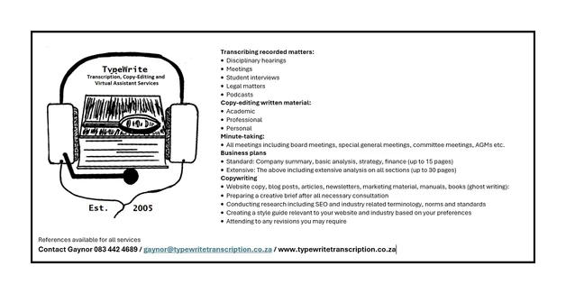 Typewrite Copy-Editing, Transcription and VA logo