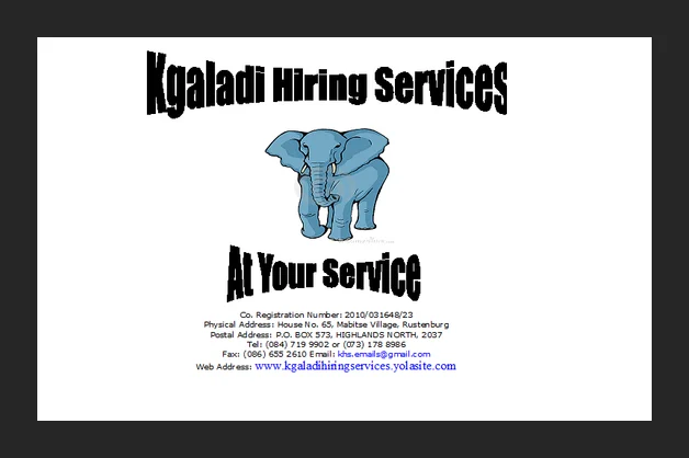 KGALADI HIRING SERVICES cc logo