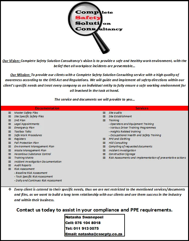 Complete Safety Solution Consultancy (PTY) Ltd photo 1