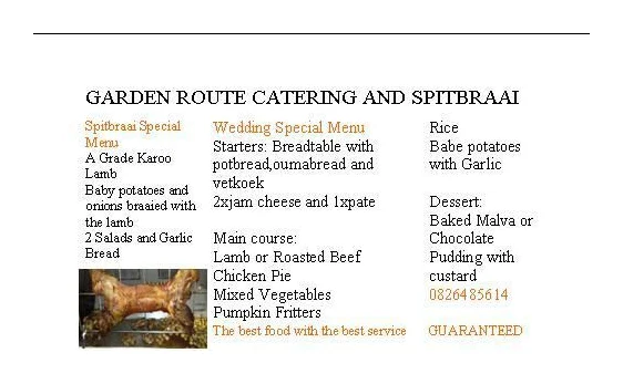 GARDEN Route Catering and Spitbraai logo