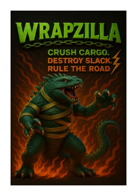 Ratchet straps and loops Wrapzilla logo
