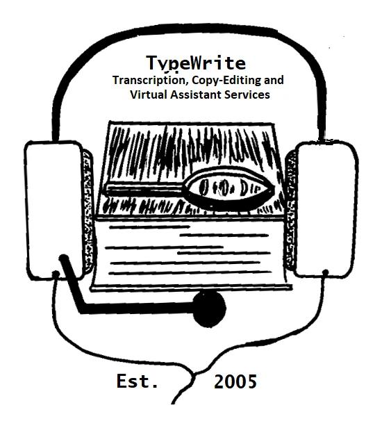 Typewrite Transcription, Copy-Editing and VA logo
