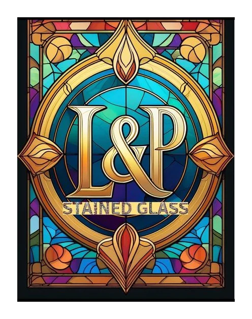 L&p stained art glass logo
